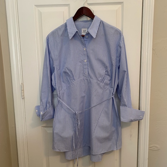 Maternity dress in excellent condition, white and blue, size Large - Picture 3 of 3